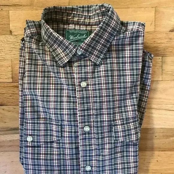 Woolrich roll-sleeve plaid button down - Picture 2 of 8